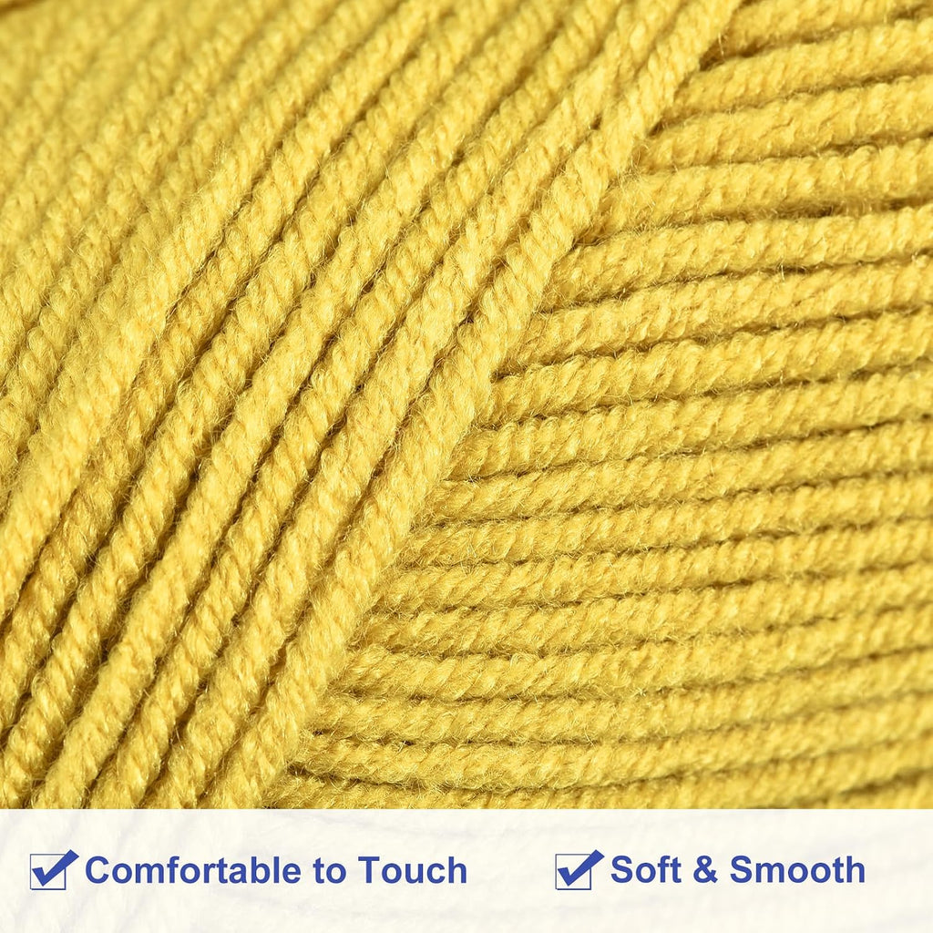 uxcell Acrylic Yarn Skeins, 300g/10.58oz (6 Pack of 50g) Soft Crochet