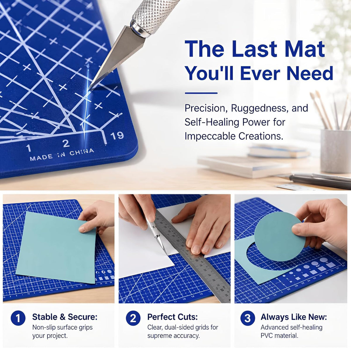 A4 PVC Cutting Mat,Self-Healing Craft Board for Quilting Sewing