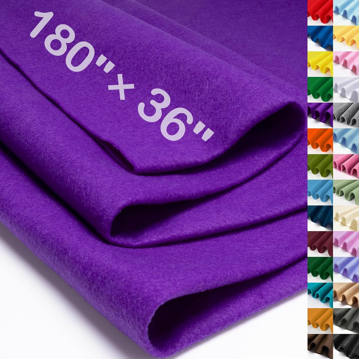 XSEINO Purple Felt Fabric 180" X 36 "(5 Square Yards), 1.4 mm Thick