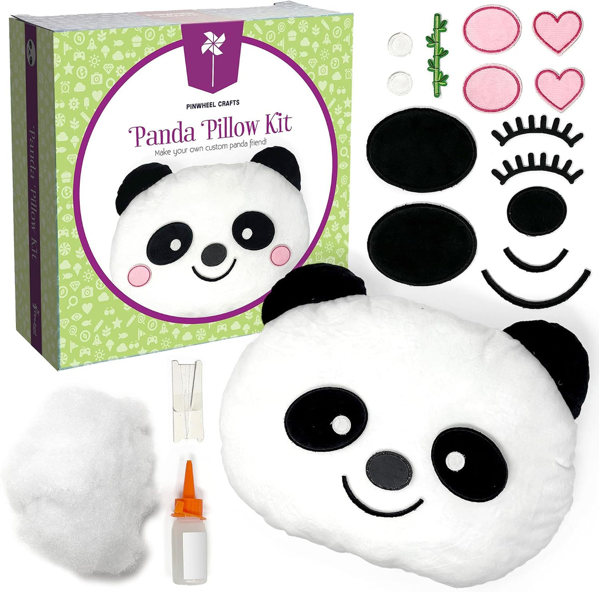 Pinwheel Crafts Beginner Sewing Kit for Kids 8-12 with DIY Panda
