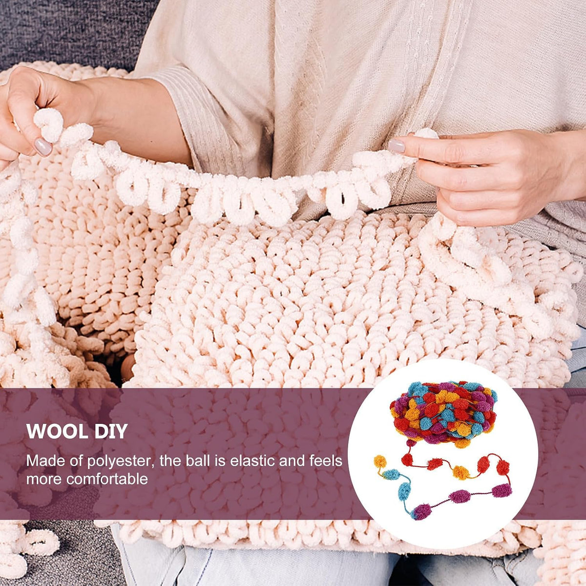 Polyester Chunky Knitting Yarn for Crochet Scarves and Throw Blankets