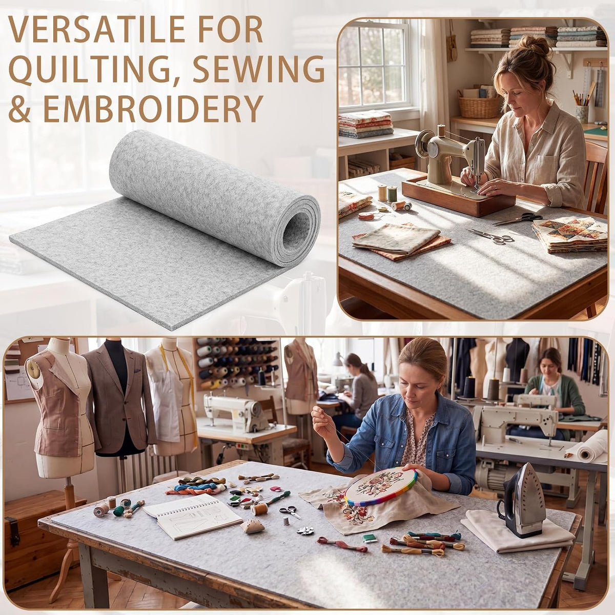 HunnmingRe 24" x 72" Wool Pressing Mat, Extra Large 100% New Zealand