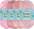 JubileeYarn Bamboo Dynasty Yarn - Shades of Pink - 4 Skeins