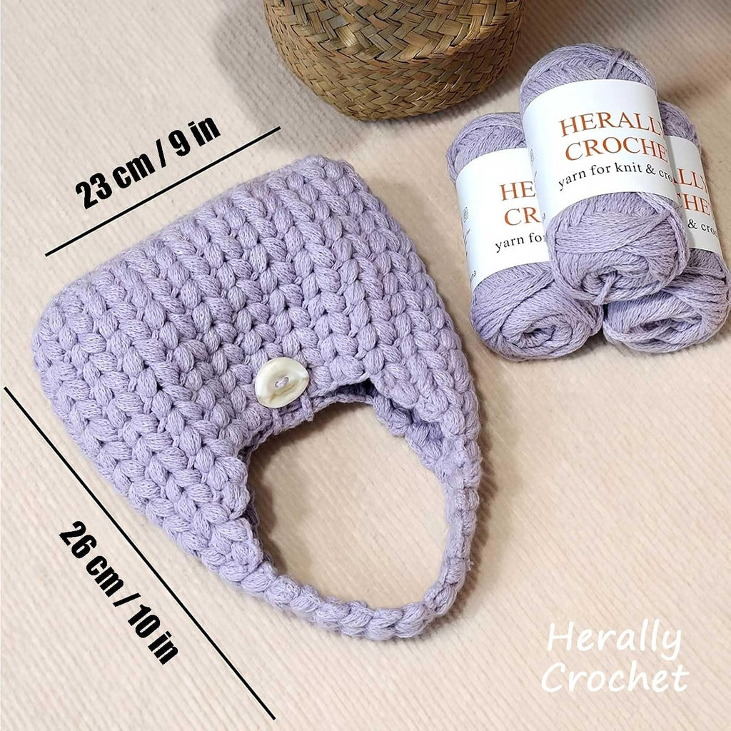 Herally Crochet Kit DIY Bag for Beginners - Wheatear Hobo Bag
