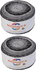Ombre Gradient Yarn Cake 2 Pack – 400g Metallic Glitter Yarn CYC 4