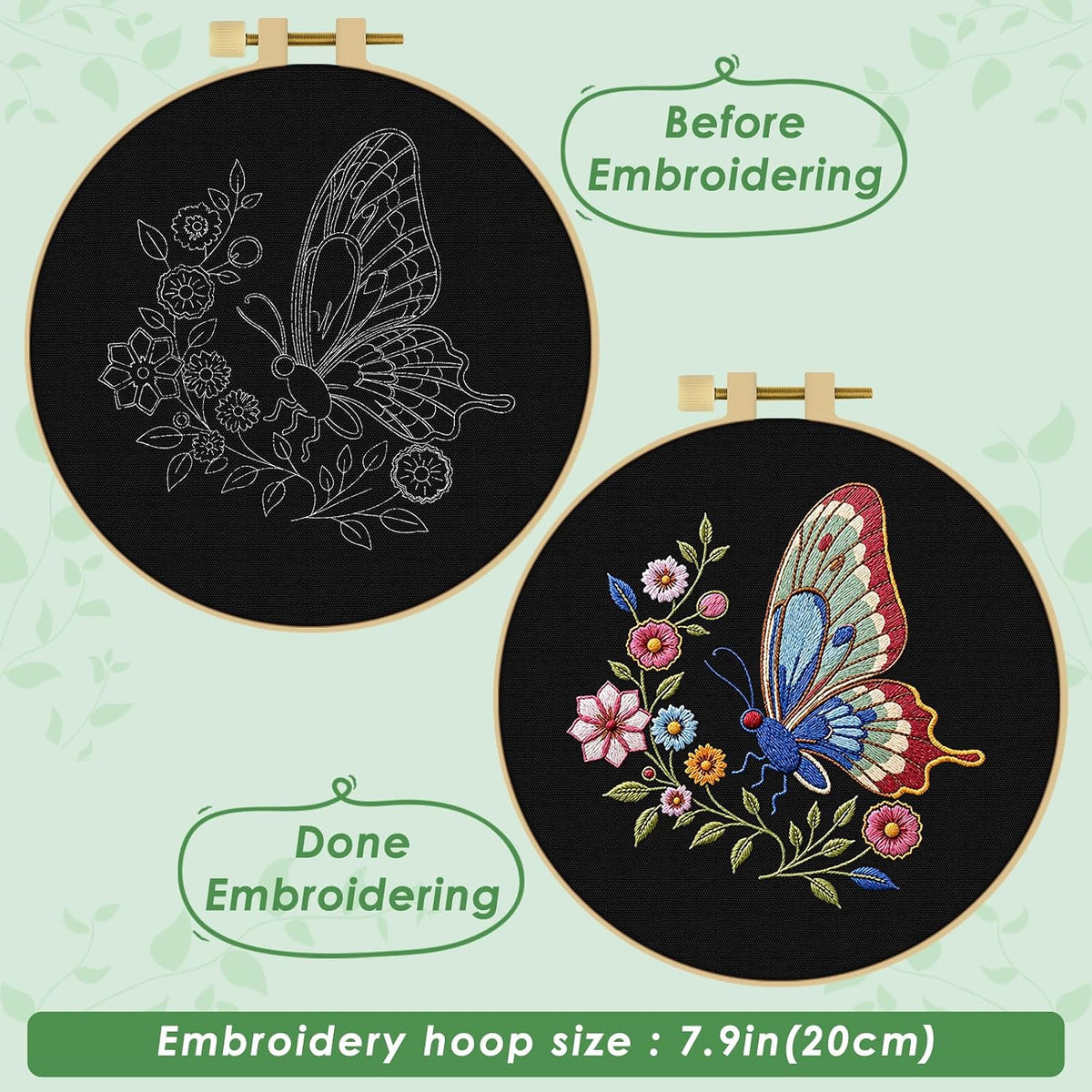 ERKOON Embroidery Kit for Beginners Adult, Cross Stitch Set Include