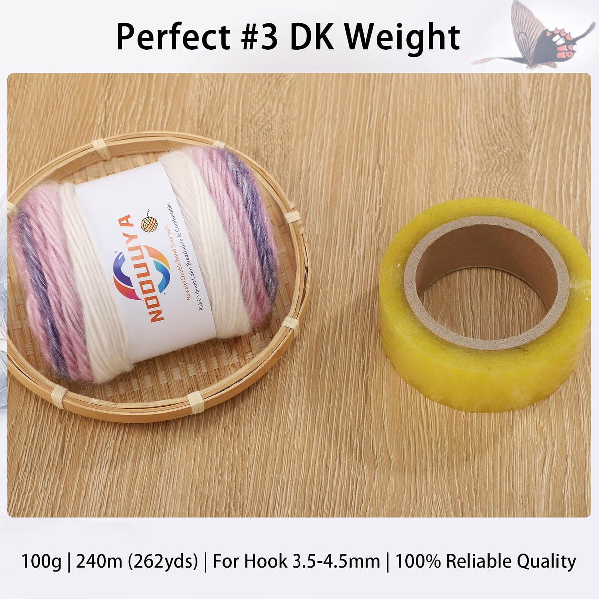 20 Colors Gradient Yarn for Crocheting, 100g/240m #3 DK Light Weight