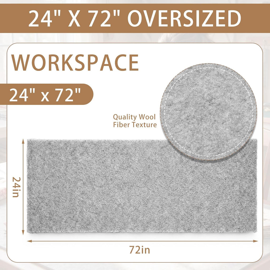 HunnmingRe 24" x 72" Wool Pressing Mat, Extra Large 100% New Zealand