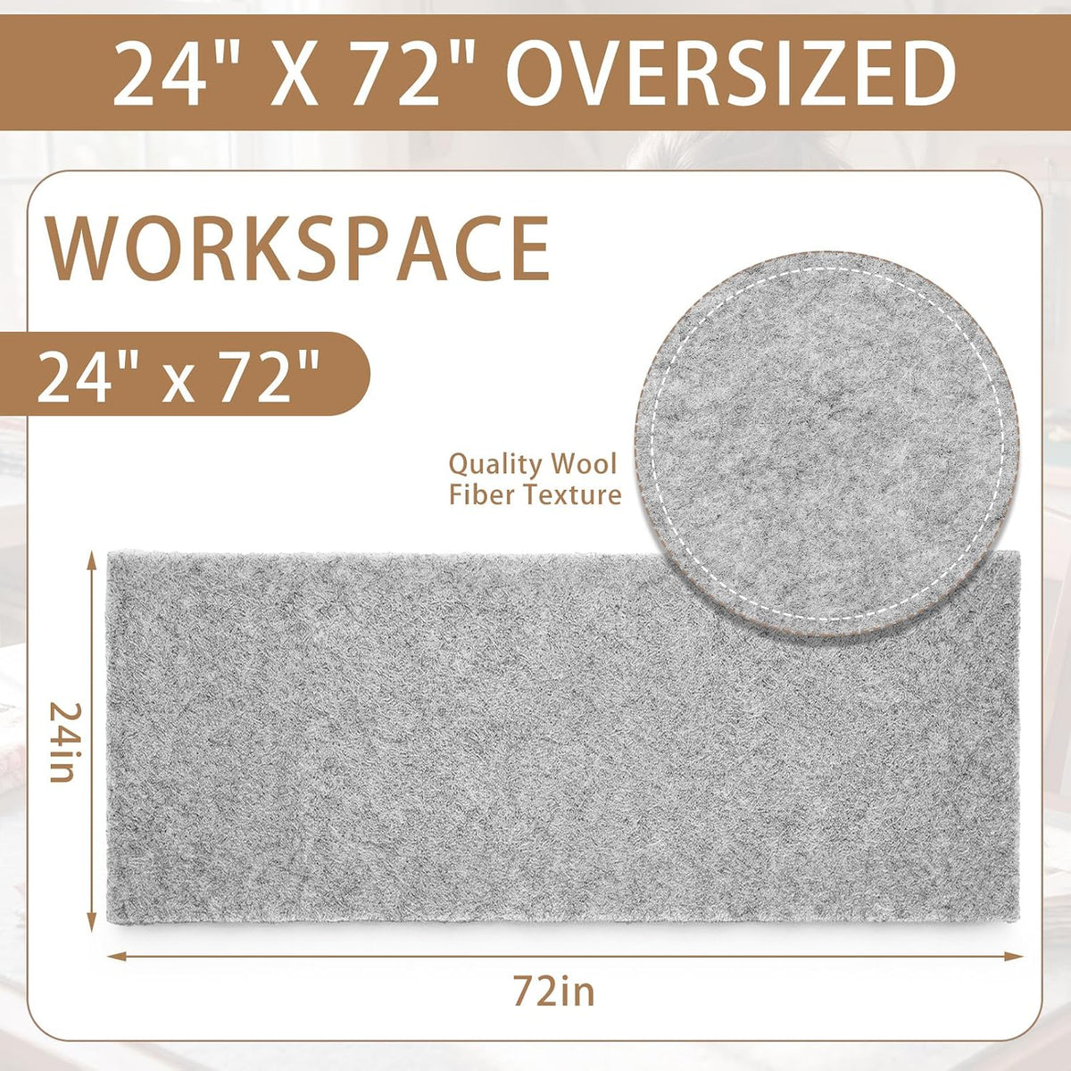 HunnmingRe 24" x 72" Wool Pressing Mat, Extra Large 100% New Zealand