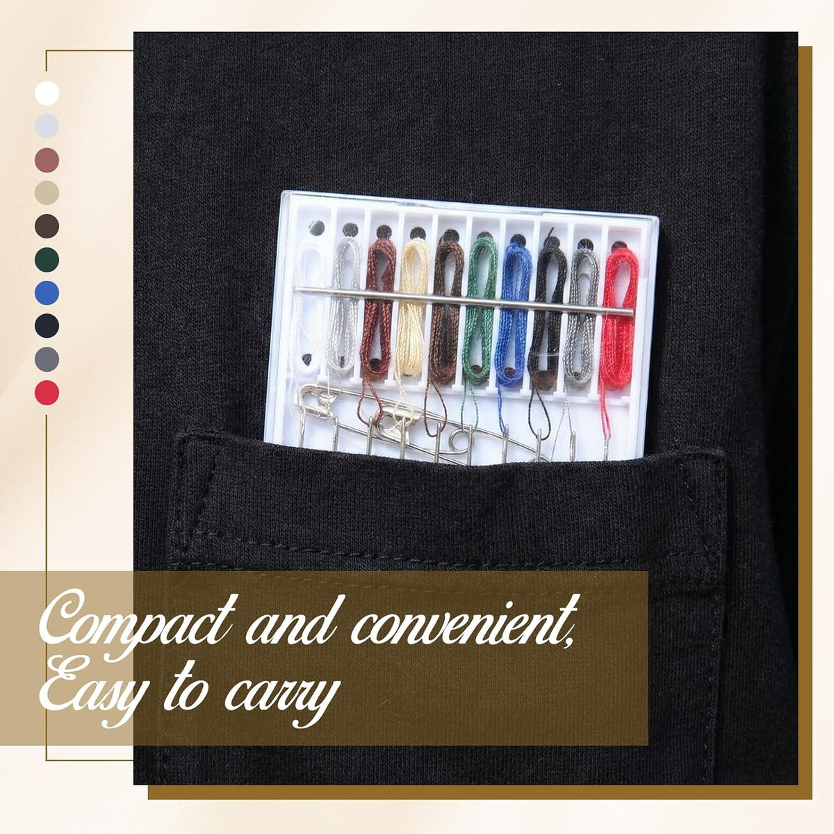 Hestya Pre Threaded Needles Hand Sewing Quick Fix, Rich Color