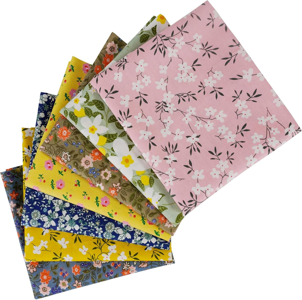 7 Pieces Cotton Fabric 18 x 22 Inches Precut Patchwork Fabric Set Fat