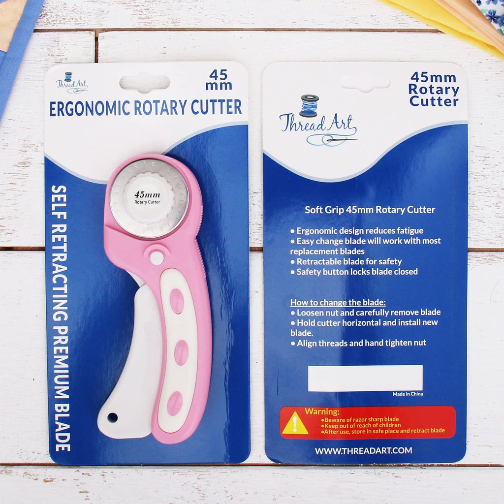 Threadart Ergonomic 45mm Rotary Cutter 45mm Blade Premium Long Life