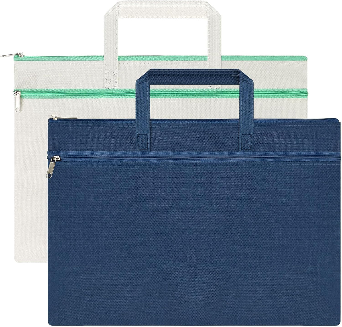 2 Pack 14.6x10.6in Large Zipper Pouch with Handle, 2 Pocket Waterproof