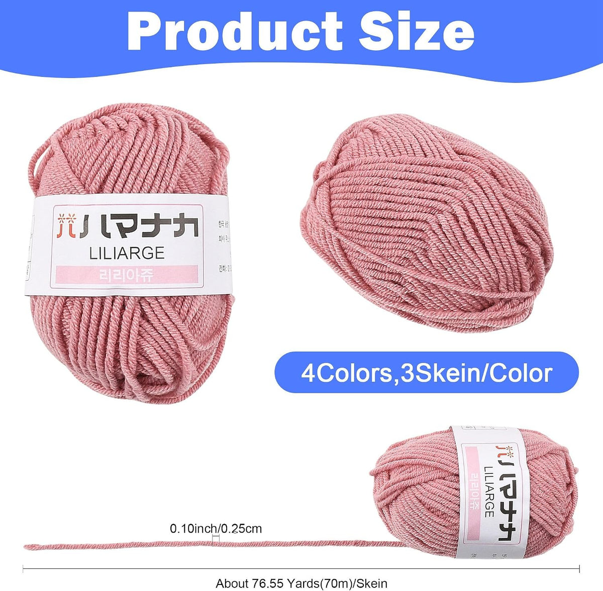 12 Polyester Acrylic Yarn Skeins 919 Yards Soft Crochet Yarn Assorted