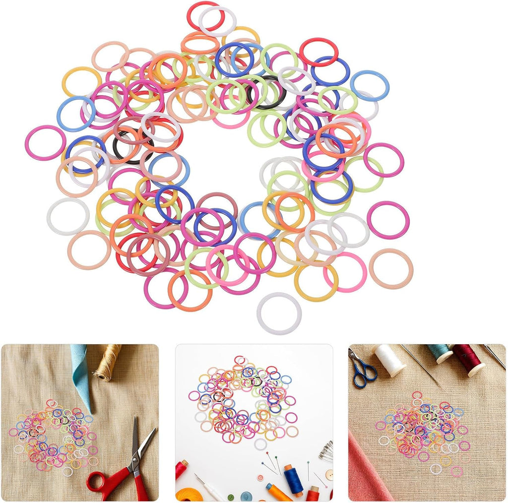 200pcs Metal Stitch Markers, 12mm Multi-Color Rings