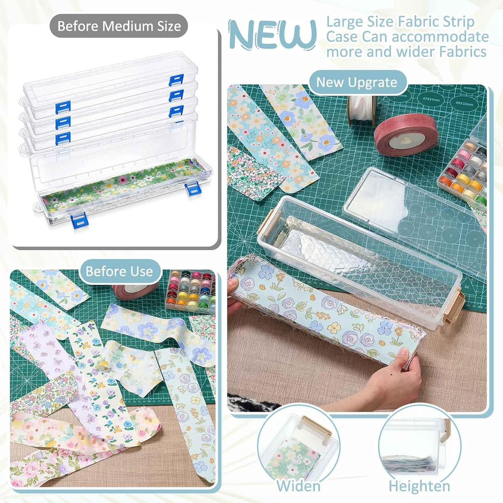 Tioncy 4 Pcs 13 x 4 x 3 in Fabric Strip Case, Gold