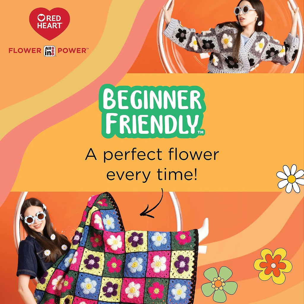 Red Heart All in One Flower Power Crochet Yarn, Dried Bouquet, 3-Pack