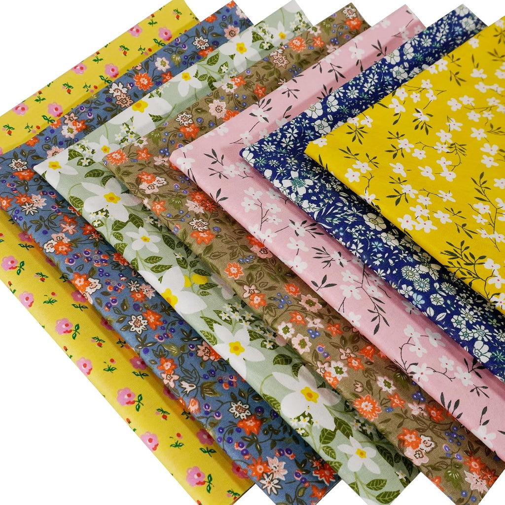 7 Pieces Cotton Fabric 18 x 22 Inches Precut Patchwork Fabric Set Fat