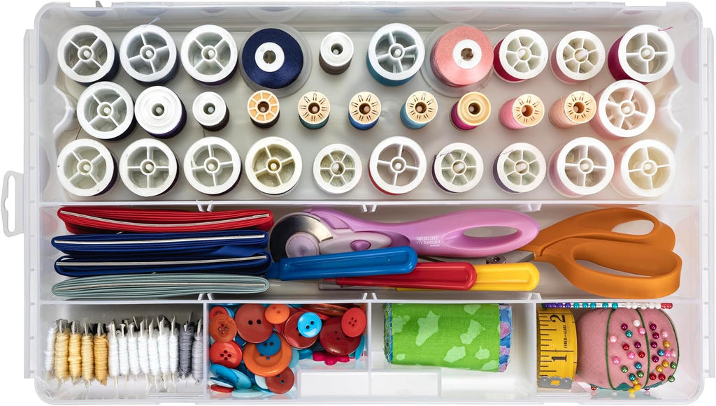 ArtBin Sew-Lutions Sewing Supply System with Thread Spool Tray, Clear