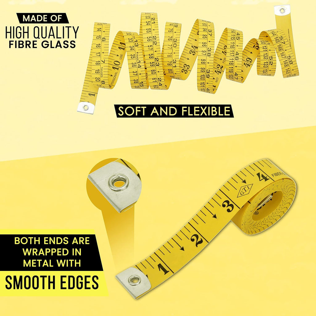 Flexible Tape Measure Pack of 2, Accurate Dual Scale Standard & Metric