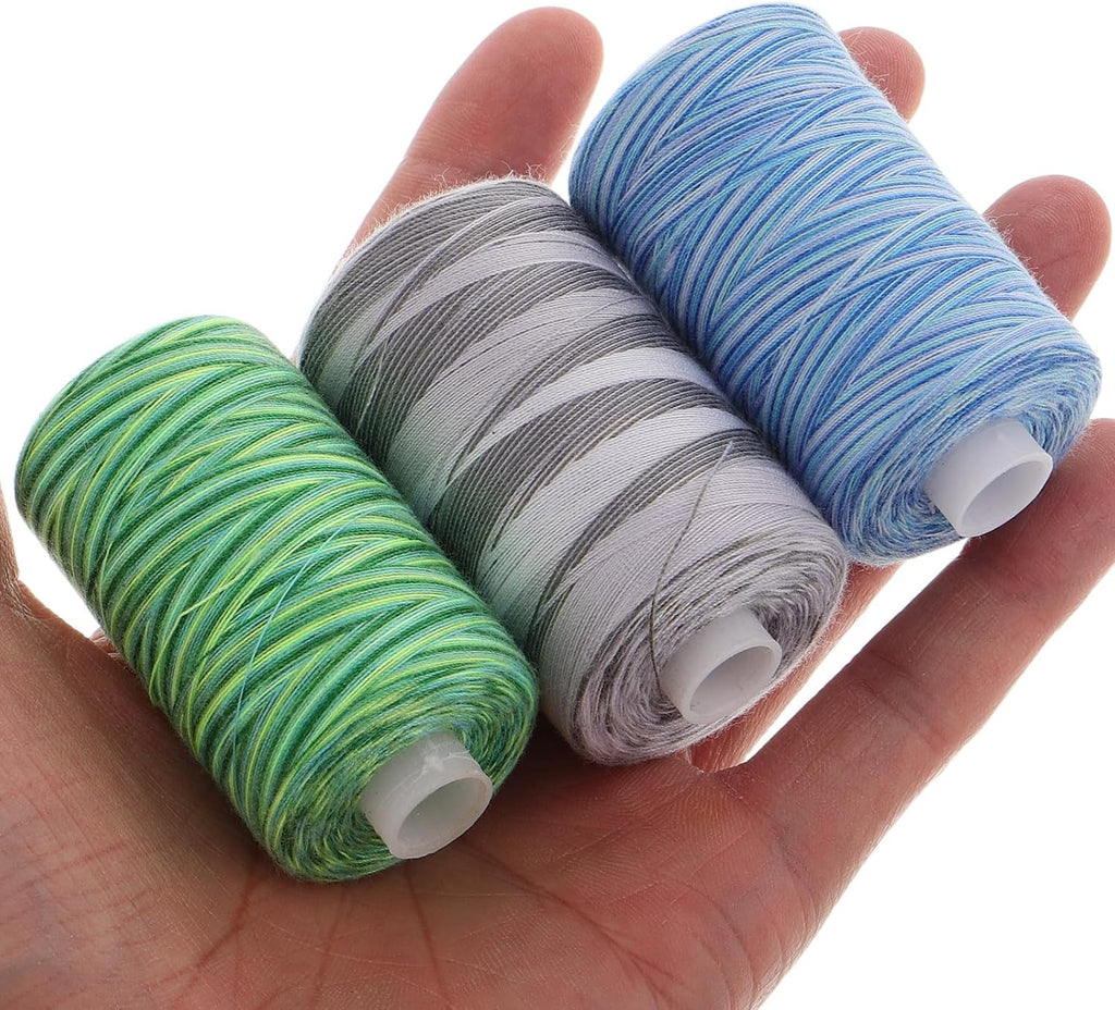 3pcs Yard Polyester Waxed Leather Sewing Thread Colorful Gradient
