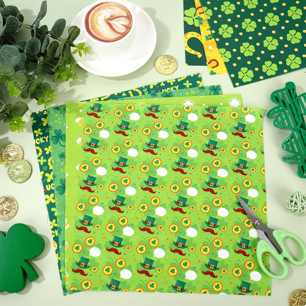 FYSUIMU 40Pcs St. Patrick's Day Squares Fabric Cotton Fabric Bundles