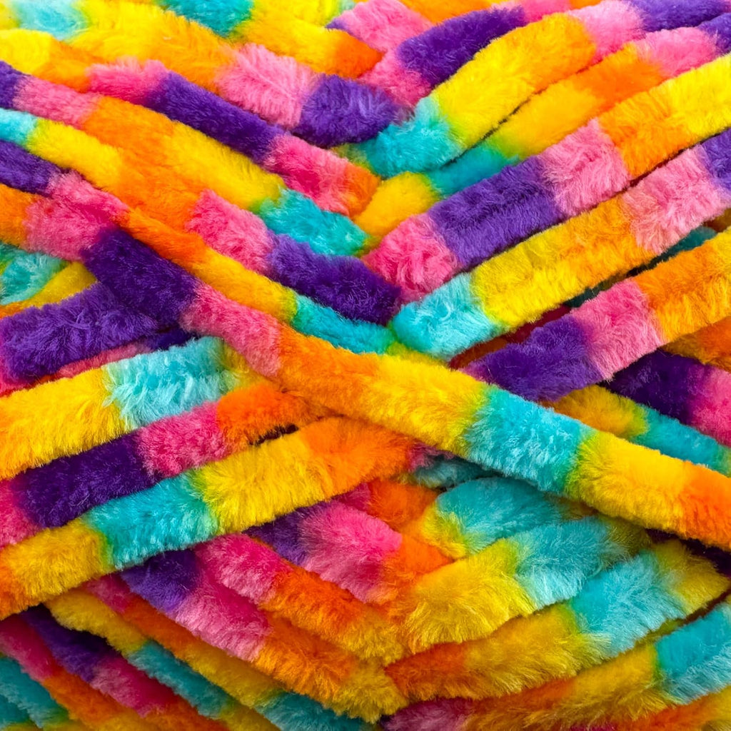 Cuddly Velvet Chenille Yarn, Super Soft Bulky, Rainbow
