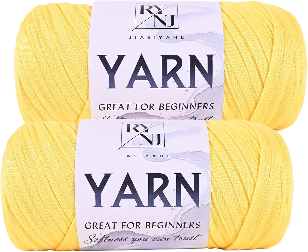 2 Pack T Shirt Yarn for Crocheting – 400g Elastic Polyester Spandex