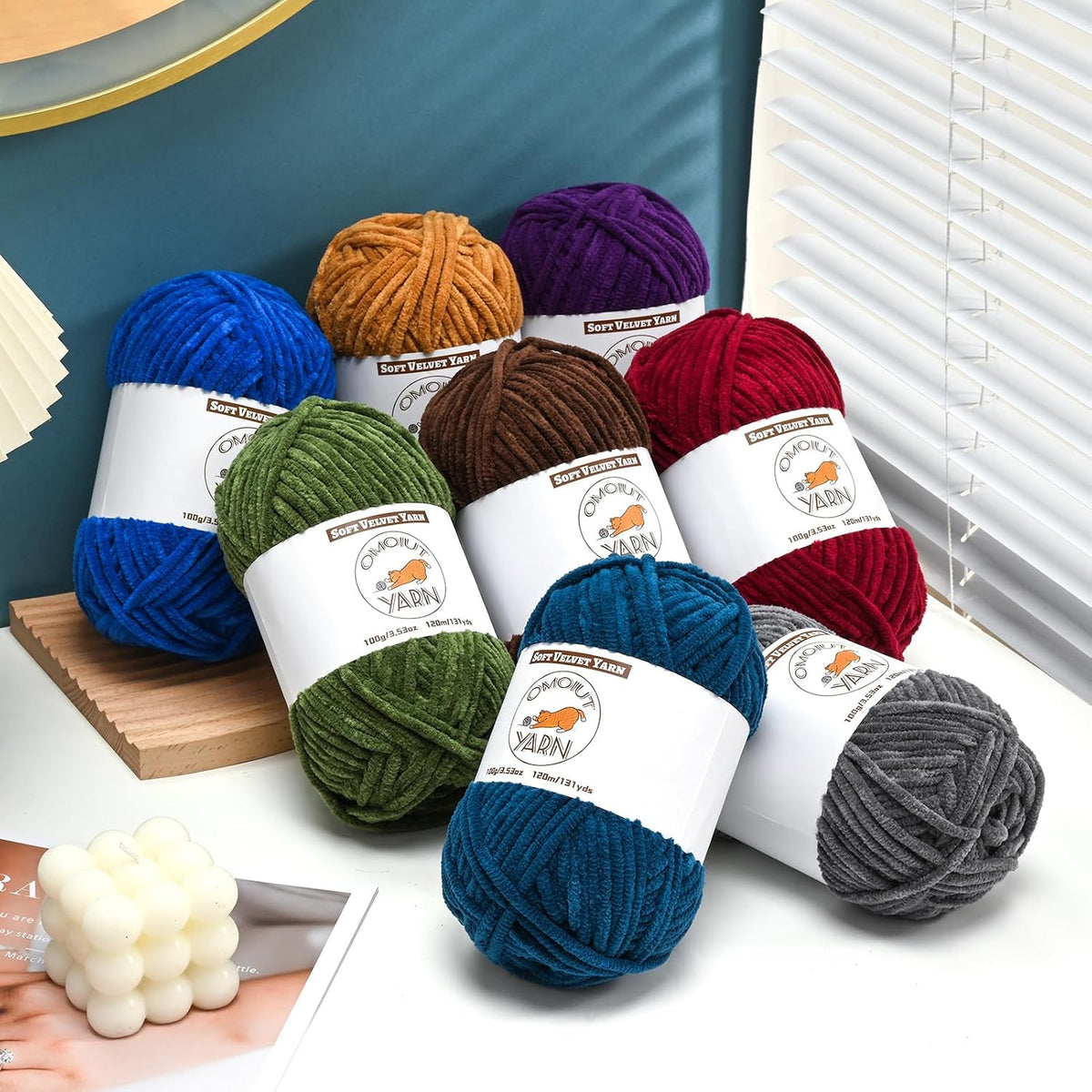 3 Pack Burgundy Fluffy Velvet Yarn for Crocheting,Chunky Chenille Baby