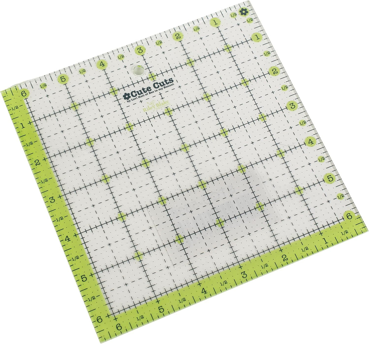 Riley Blake Designs - Cute Cut Ruler by Lori Holt - Square 6.5" X 6.5"