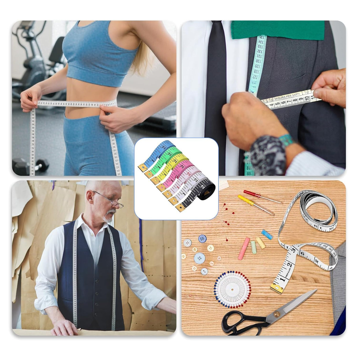 BoAn Tape Measure,8 PCS Measuring Tape for Body Fabric Sewing Tailor