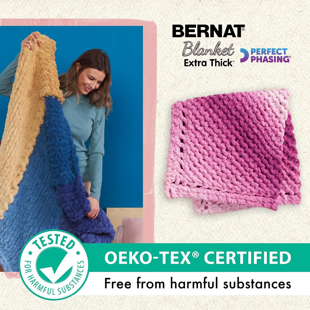 Bernat Blanket Extra Thick Perfect Phasing Chunky Yarn, Coal