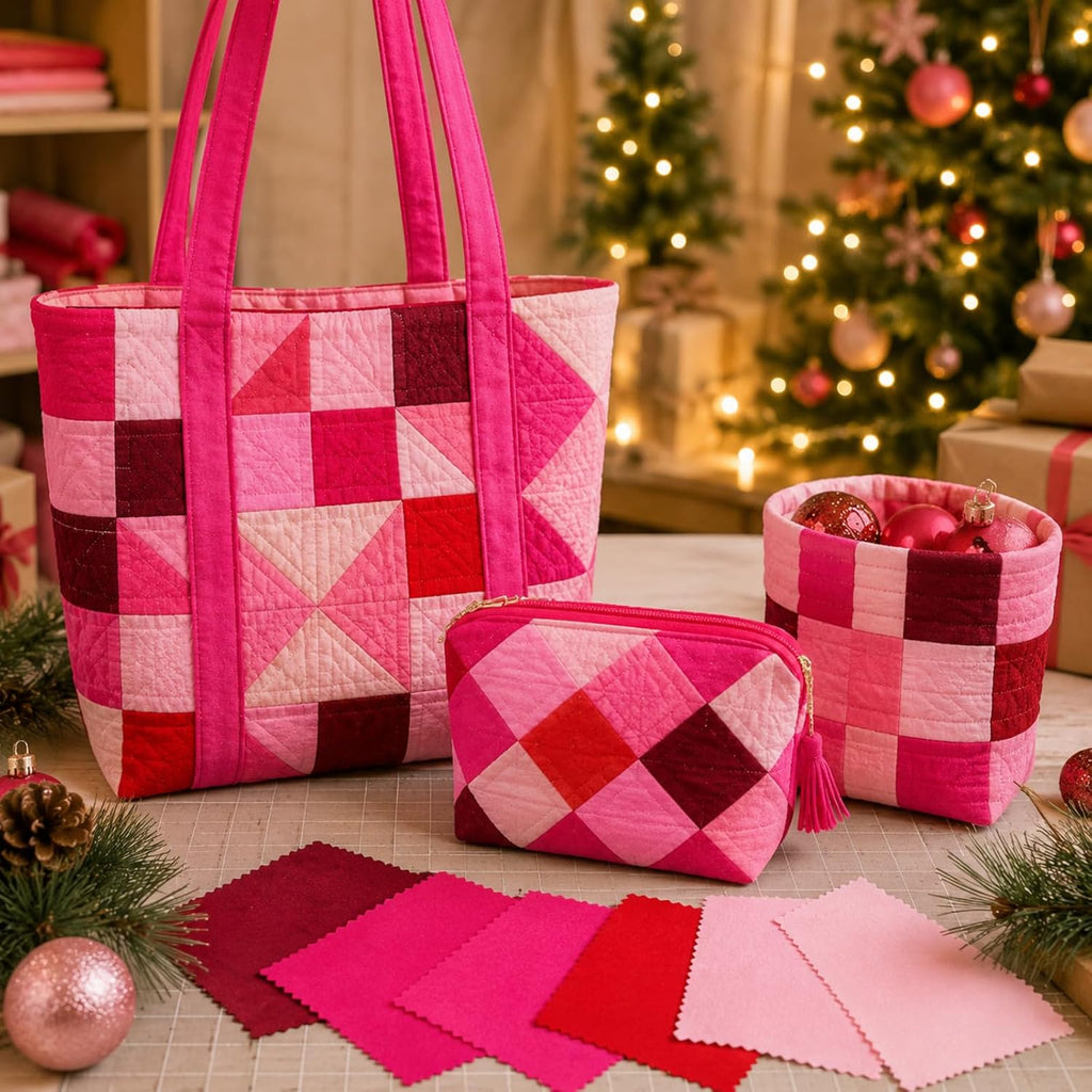Pink Red Fabric Squares 5 x 5 Inch, Solid Cotton Precut Quilt Fabric
