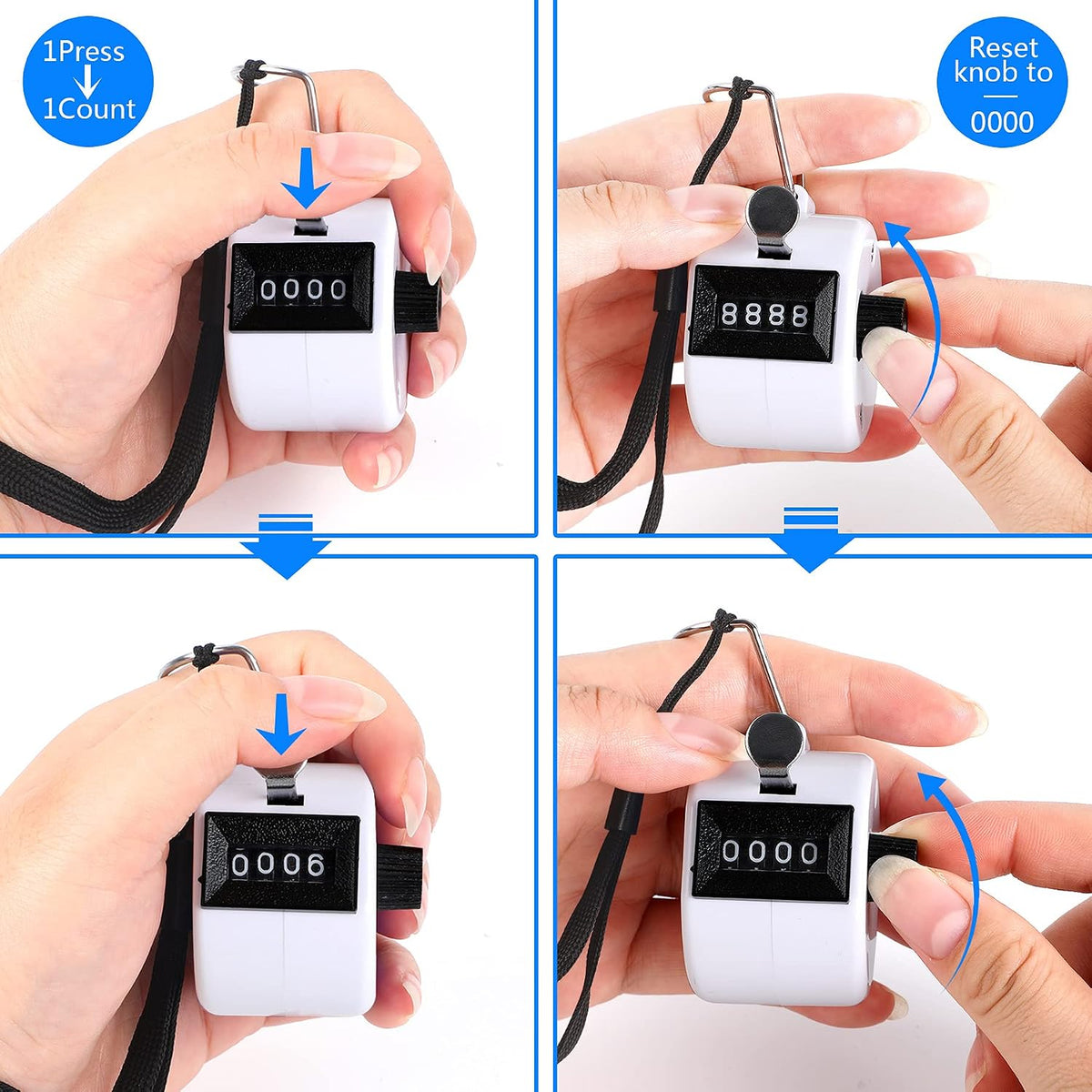 FEBSNOW Tally Counter Clicker 4 Digit Number for School Event