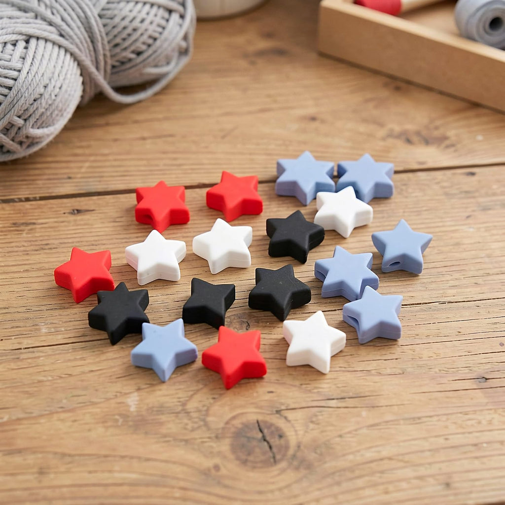 LOCZUK 40pcs Star Knitting Needle Point Protectors, Assorted Colors