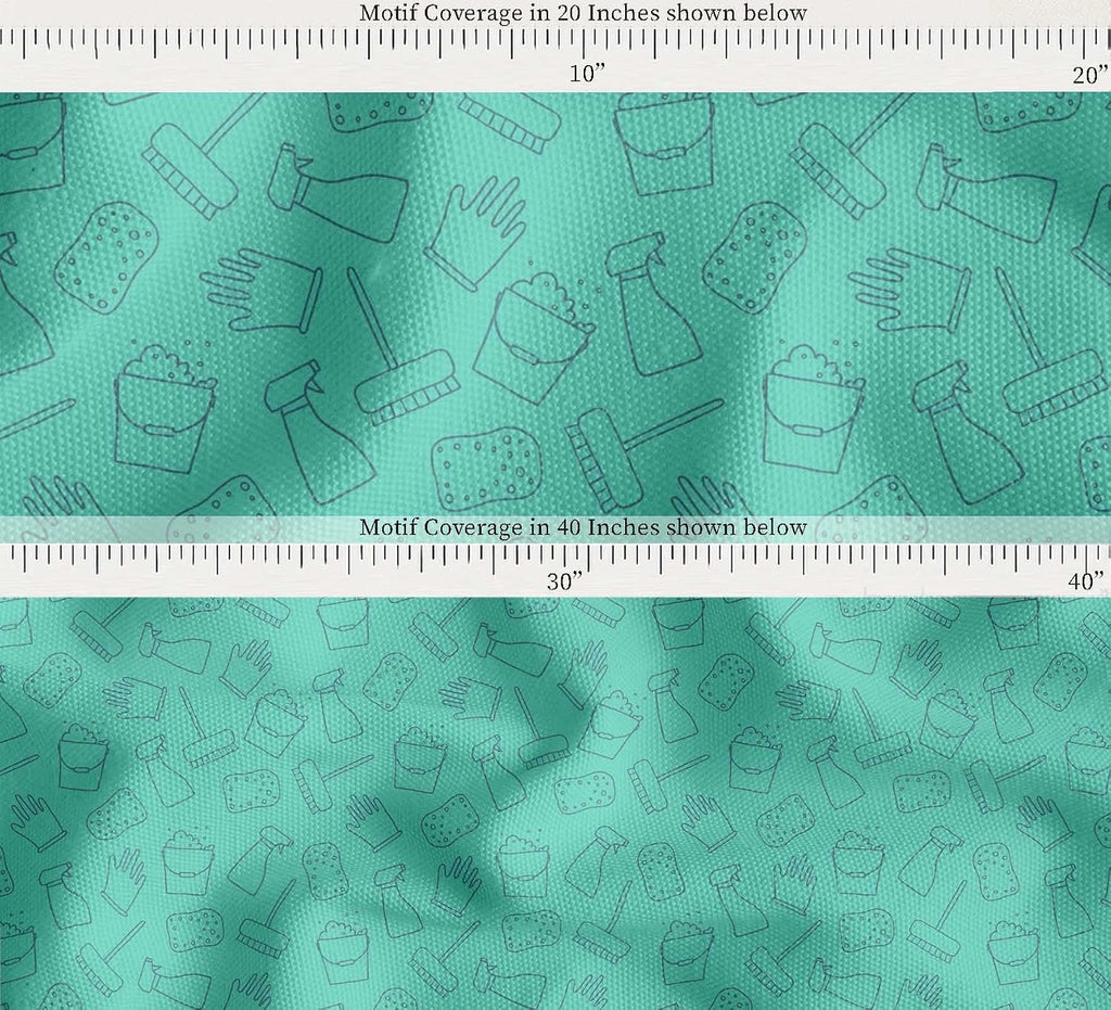 Soimoi Cotton Canvas Green Fabric - by The Yard - 42 Inch Wide