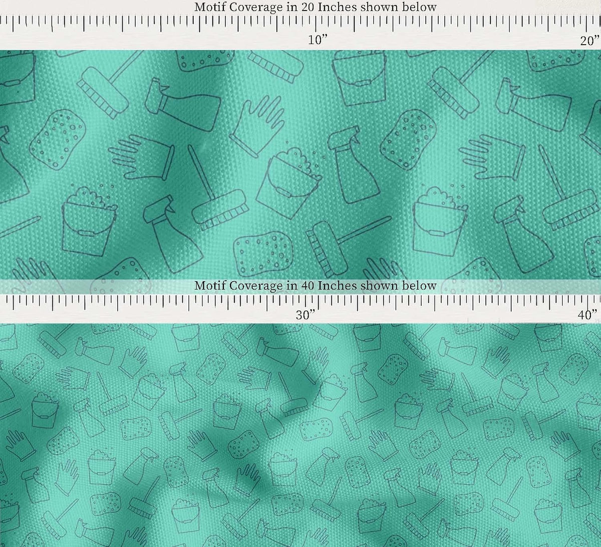 Soimoi Cotton Canvas Green Fabric - by The Yard - 42 Inch Wide