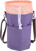 Canvas Crochet Yarn Holder Bag and Shoulder Strap with Drawstring