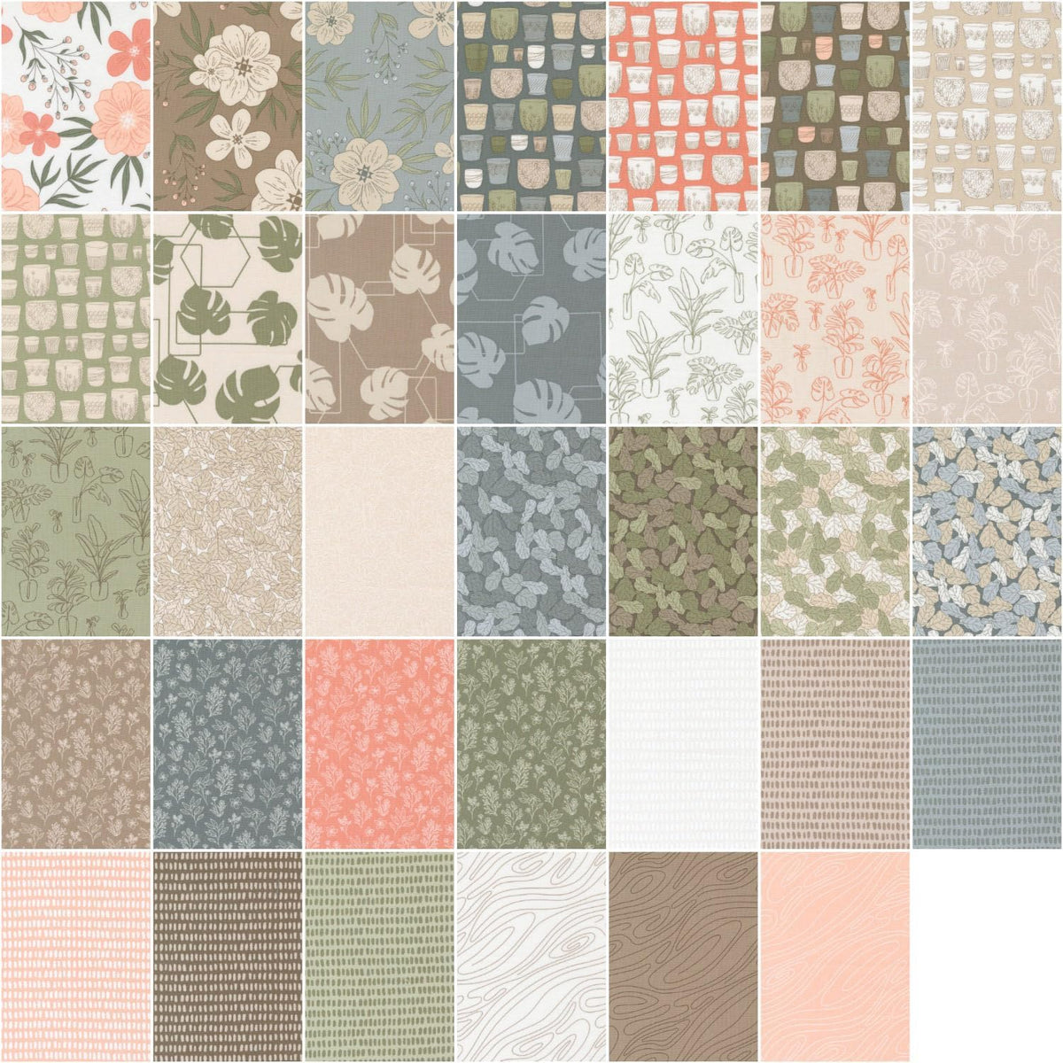 Moda Fabrics Potted Charm Pack 5-inch Precut Fabric Squares (42 pcs)