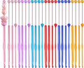 Framendino, 24 Pack Beadable Crochet Hooks 3 mm 4 mm 5 mm 6 mm