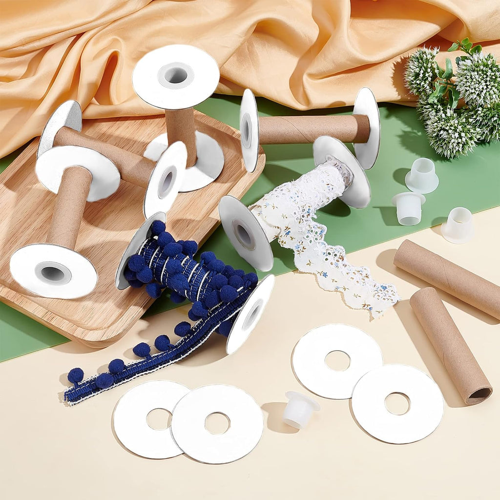 PH PandaHall 20pcs Ribbon Spools Removable Empty Cord Thread Storage