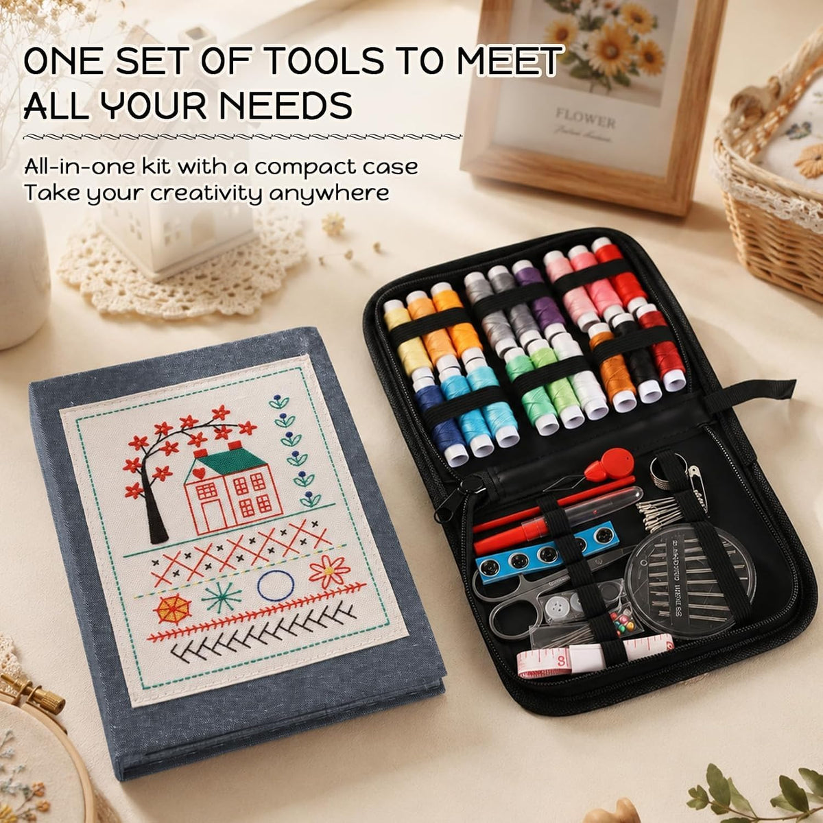 MysSpie New Upgraded Embroidery Stitch Book Kit, 106 Patterns with