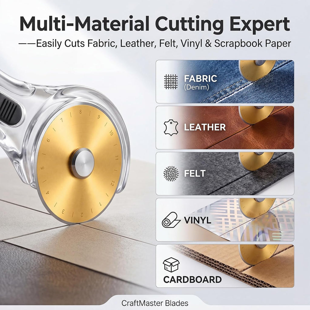 ElaraBerry 100 Pack 45mm Rotary Cutter Blades, Titanium Coated