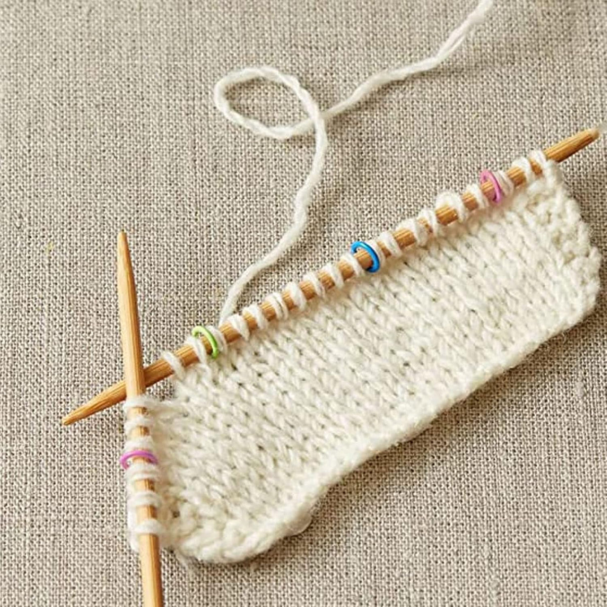 30-Piece Metal Knitting Stitch Markers, Split Ring Design for