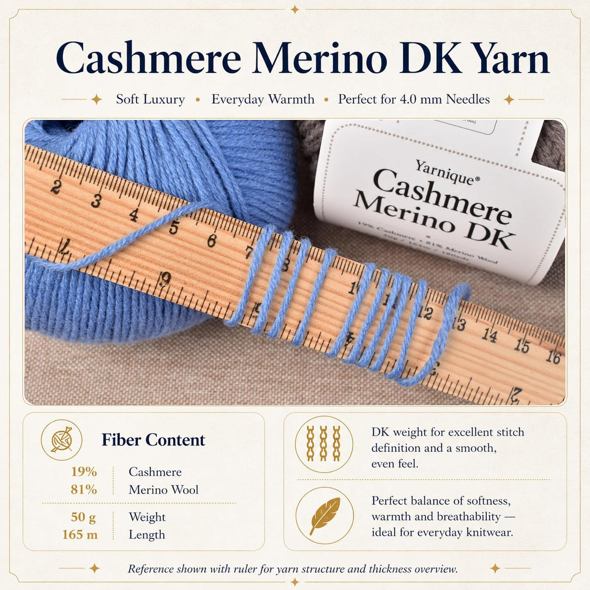 Cashmere Merino DK Weight Yarn | Premium Natural Fibers | Soft, Warm &