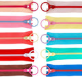 20Pcs Nylon Resin Zippers, Sewing Zippers with Ring Pulls,Plastic