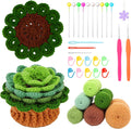 kjcbkcb 6Pcs Crochet Kit for Beginners Cute Potted Plant Cup Mats