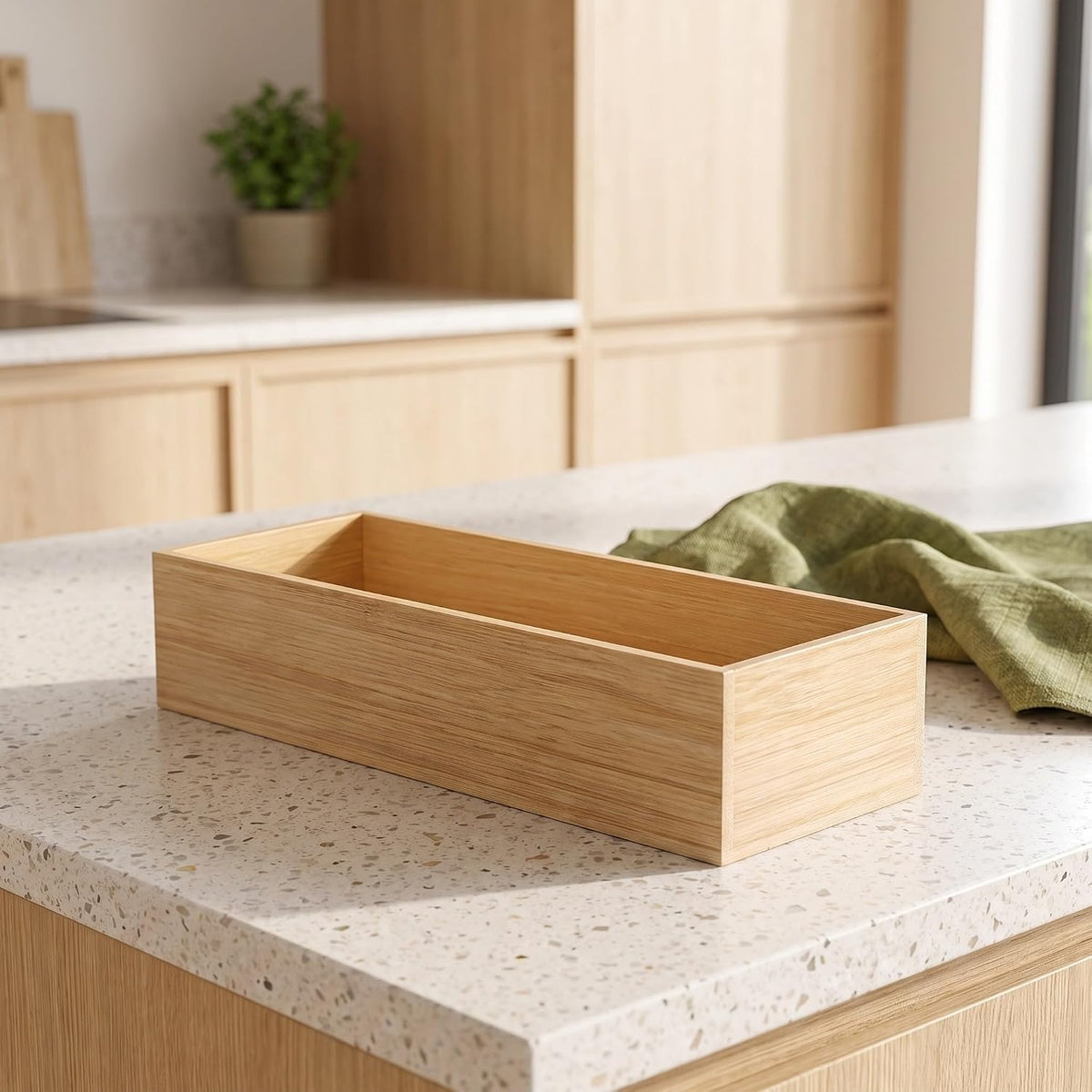 SEWACC 5pcs Wooden Open Storage Box Drawer Organizer Tray