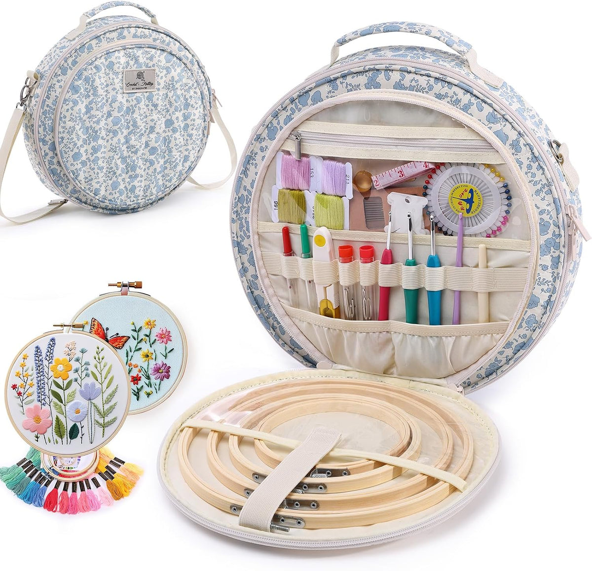 MYBAGZING Embroidery Bag, Hoop Storage Organizer up to 11" for Cross