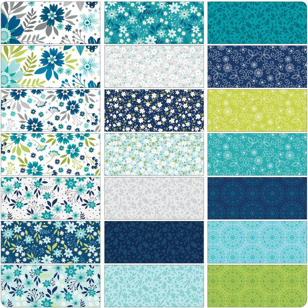 Benartex - Among the Wildflowers II 5x5 Pack by Shelley Cavanna 42 pcs